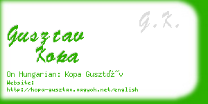 gusztav kopa business card